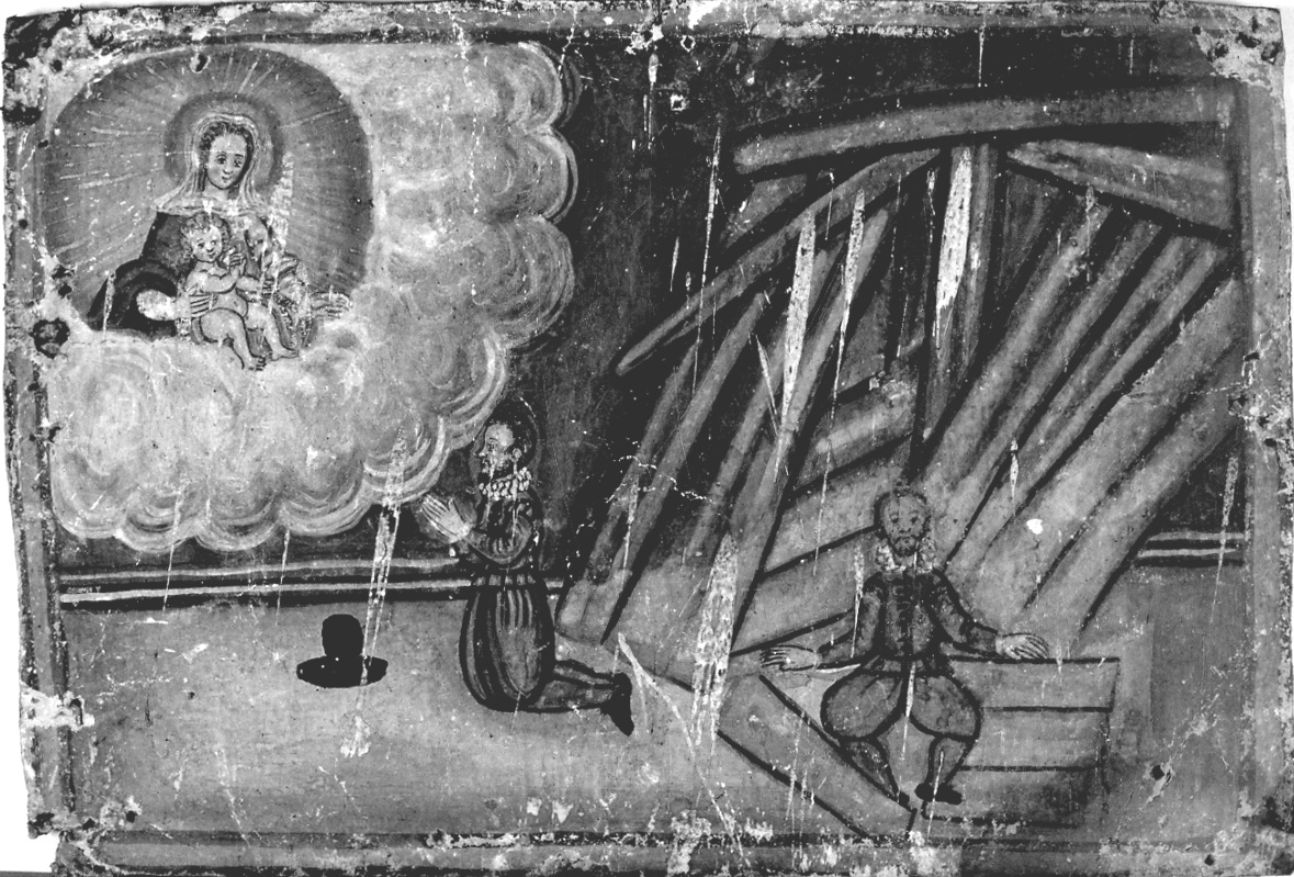 Madonna con Bambino interviene in un incidente (ex voto, opera isolata) - ambito piemontese (sec. XVII)