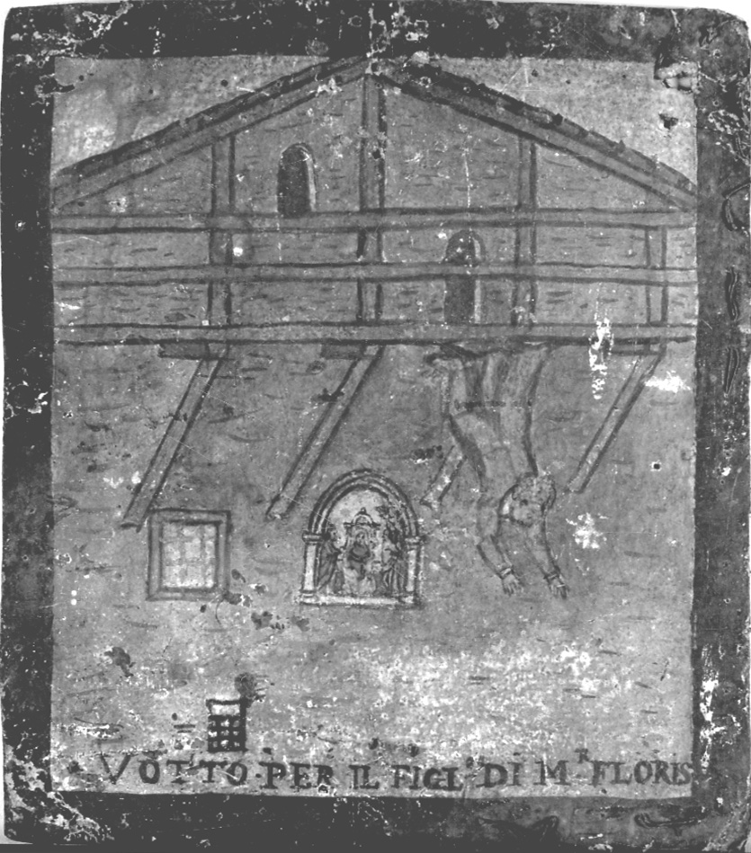 caduta da un balcone (ex voto, opera isolata) - ambito piemontese (sec. XVII)