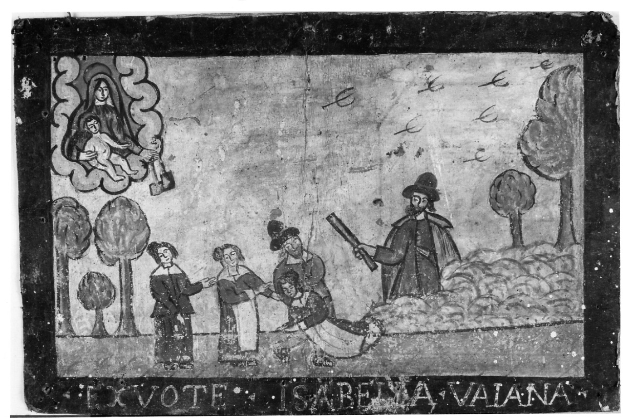 Madonna del Carmelo interviene in un'aggressione (ex voto, opera isolata) - ambito piemontese (sec. XVII)