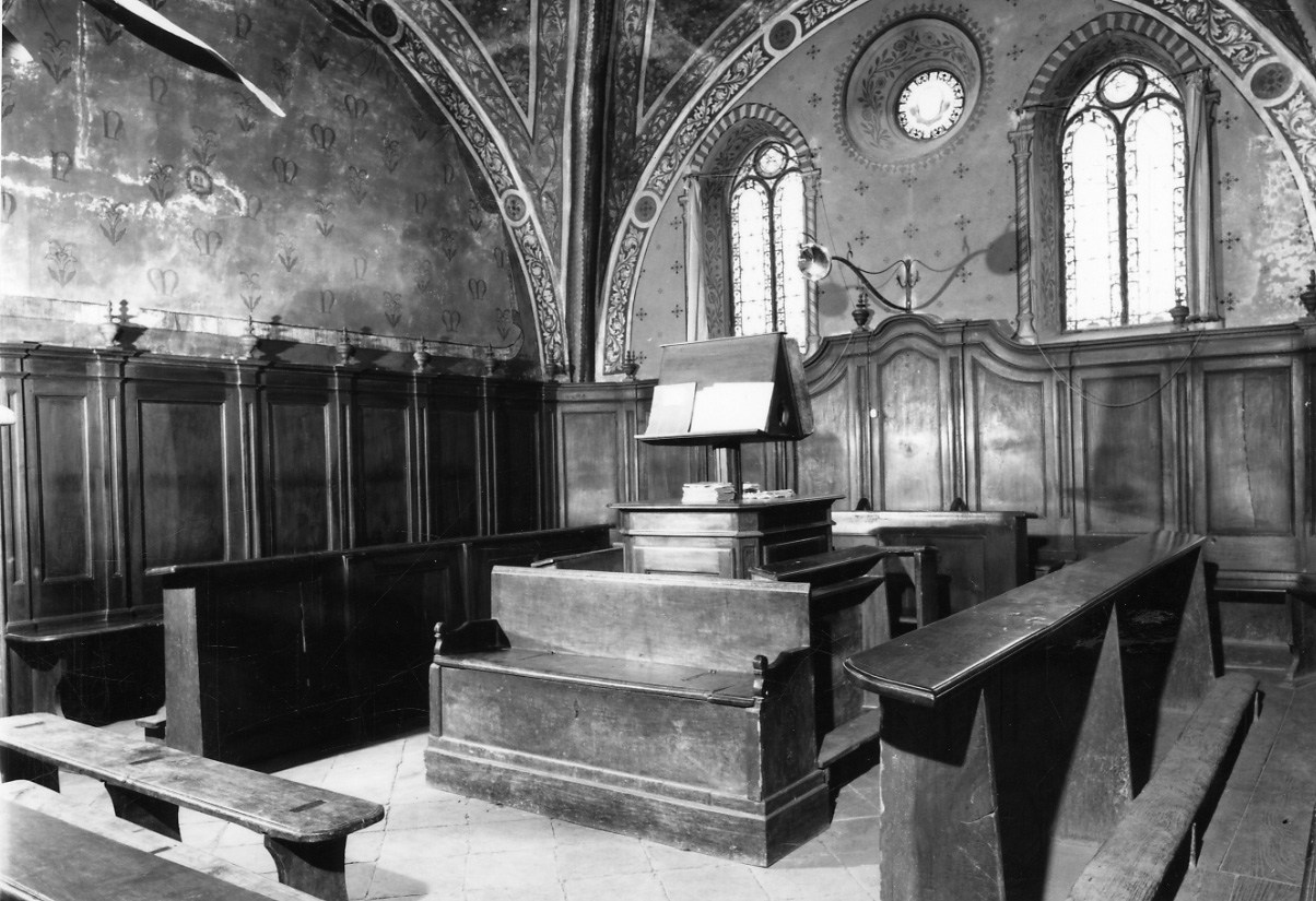 stalli del coro, opera isolata - ambito piemontese (seconda metà sec. XIX)