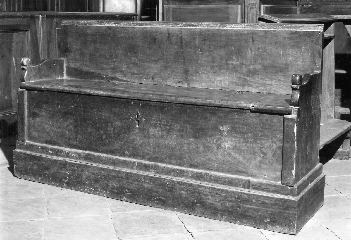 banco da chiesa, opera isolata - ambito piemontese (seconda metà sec. XVII)