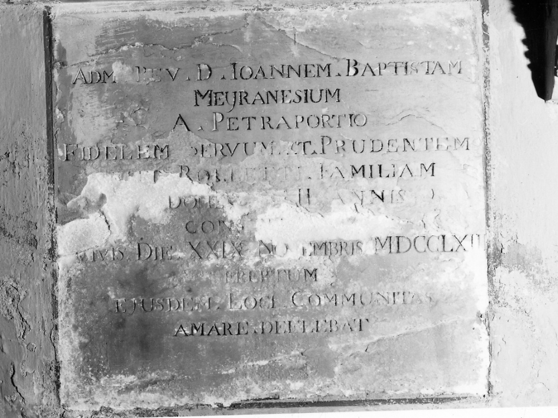 lapide commemorativa, opera isolata - ambito torinese (metà sec. XVIII)