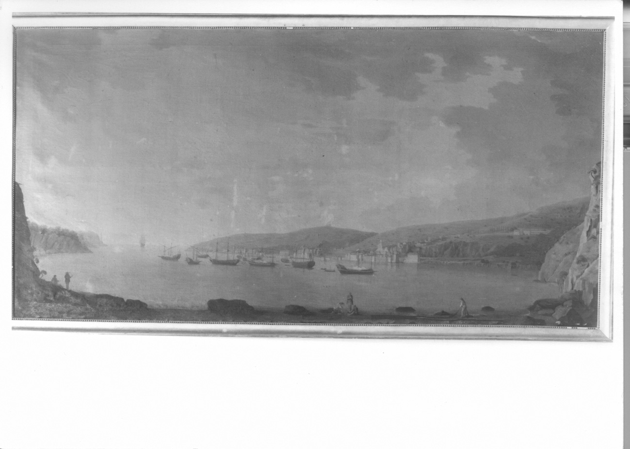 veduta di marina con porto (dipinto, opera isolata) di Balcetti Luigi (ultimo quarto sec. XVIII)