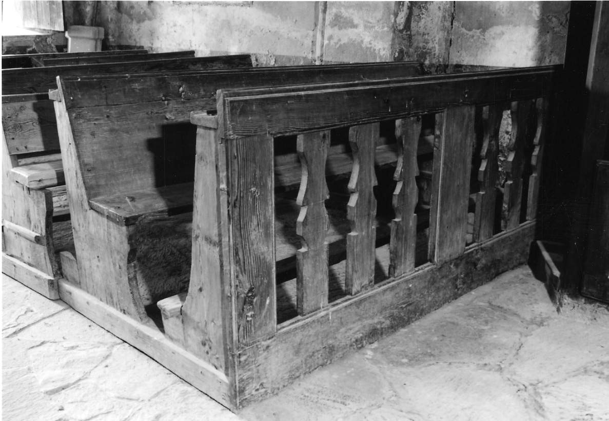 banco da chiesa, serie - ambito piemontese (prima metà sec. XIX)