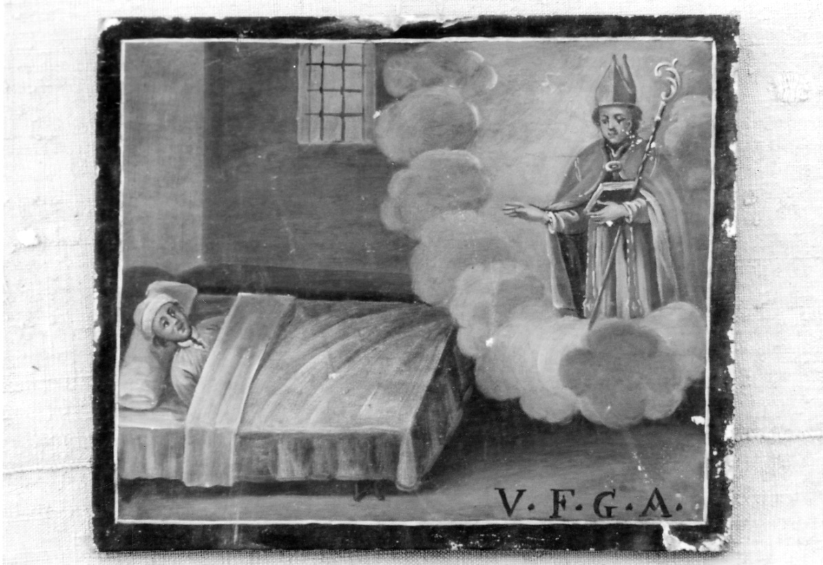 San Gregorio intercede per devoto (ex voto, opera isolata) - ambito piemontese (fine/inizio secc. XIX/ XX)