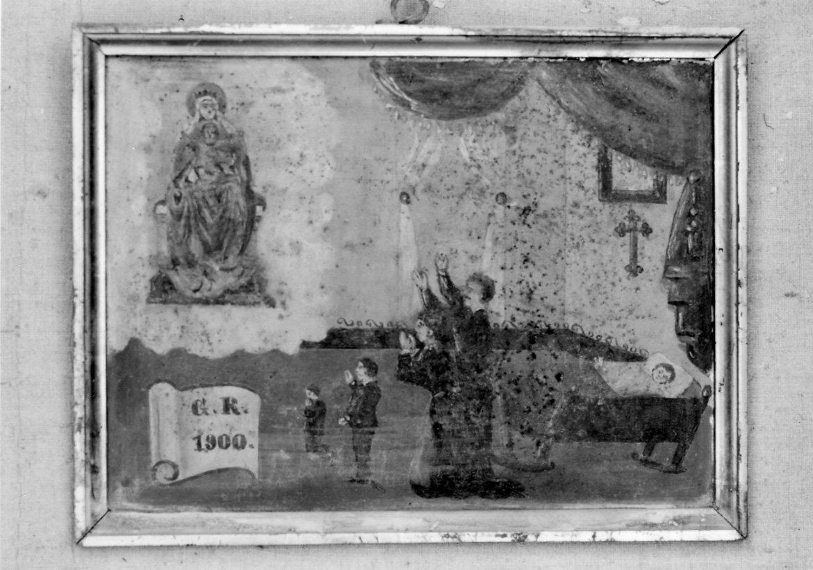 Madonna con Bambino intercede per devoti (ex voto, opera isolata) - ambito piemontese (inizio sec. XX)