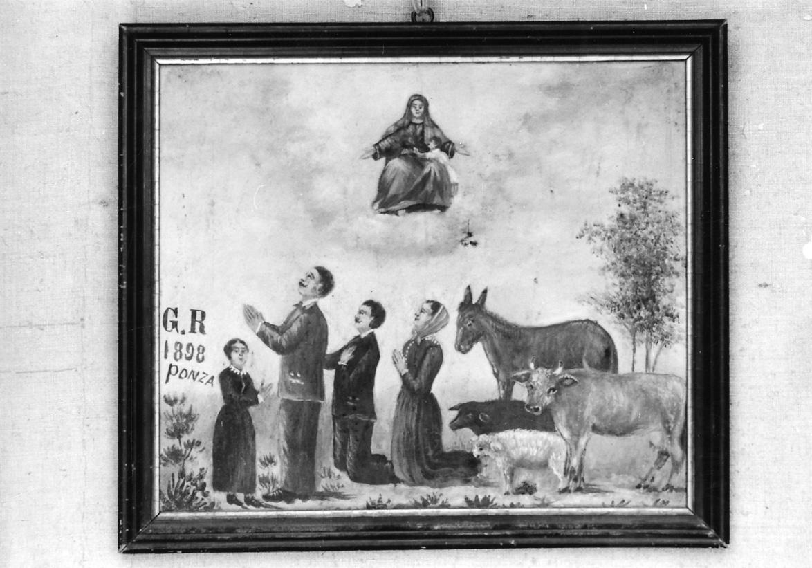 DEVOTI IN PREGHIERA (ex voto, opera isolata) - ambito piemontese (fine sec. XIX)