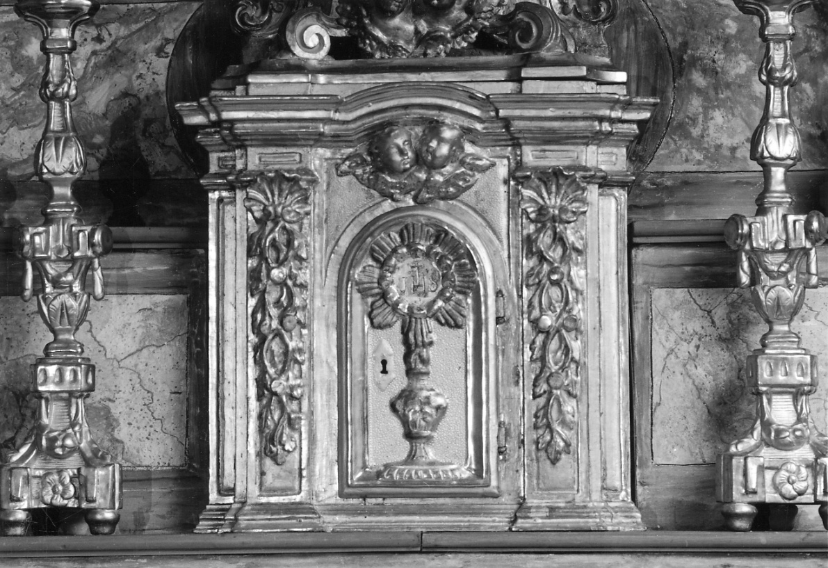 MONOGRAMMA CRISTOLOGICO (tabernacolo, opera isolata) - ambito piemontese (seconda metà sec. XVIII)