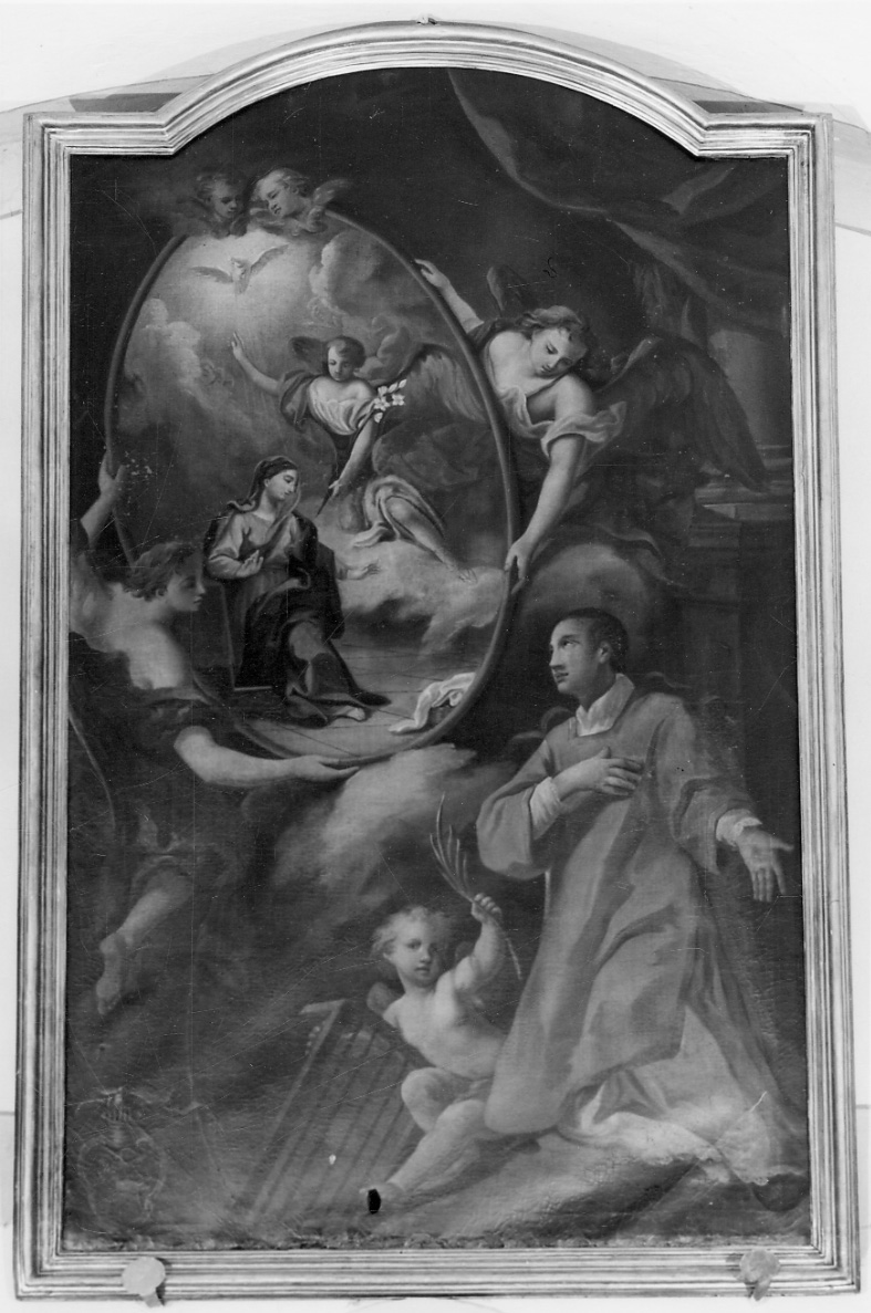 San Lorenzo in adorazione dell'Annunciazione (dipinto, opera isolata) - ambito piemontese (sec. XVIII)