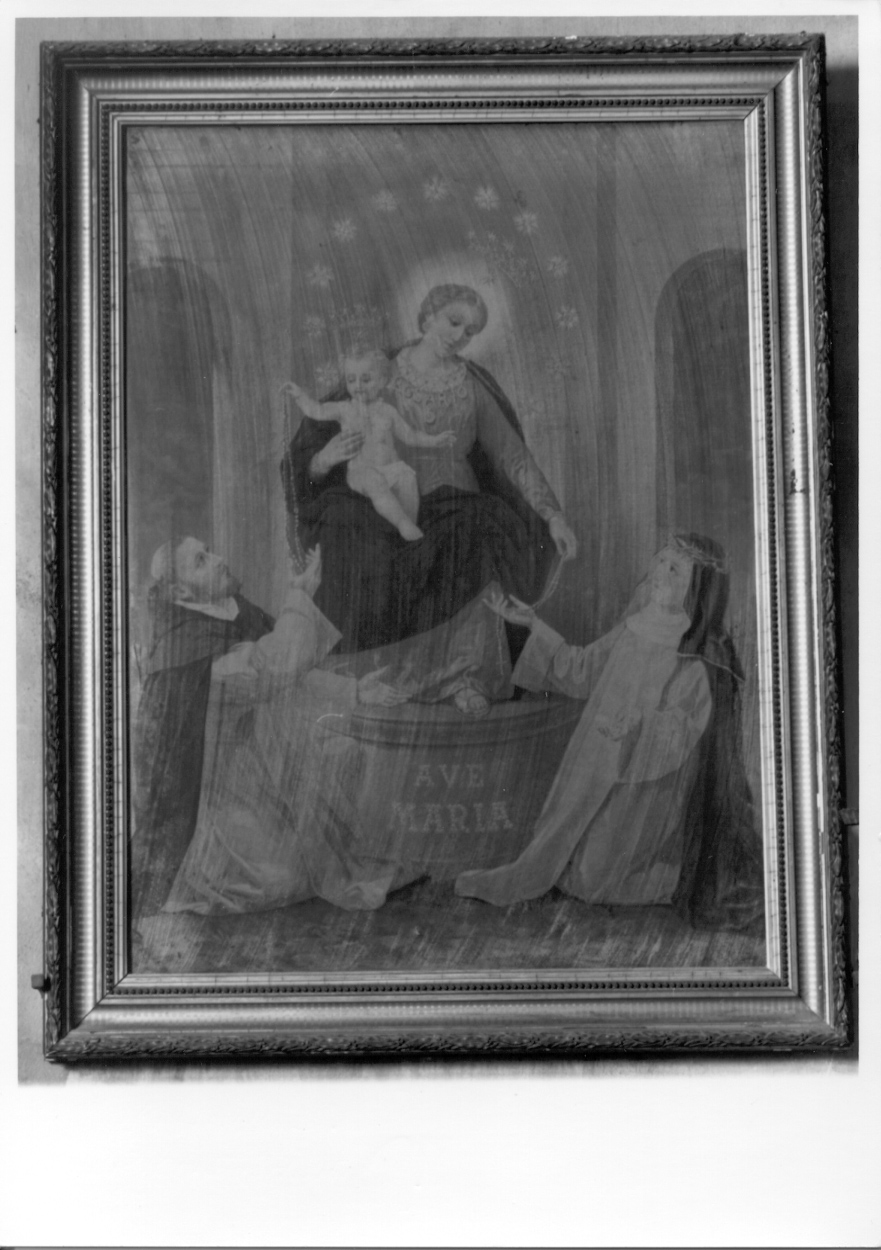 MADONNA DEL ROSARIO CON SAN DOMENICO E SANTA CATERINA DA SIENA (dipinto, opera isolata) - ambito italiano (primo quarto sec. XX)