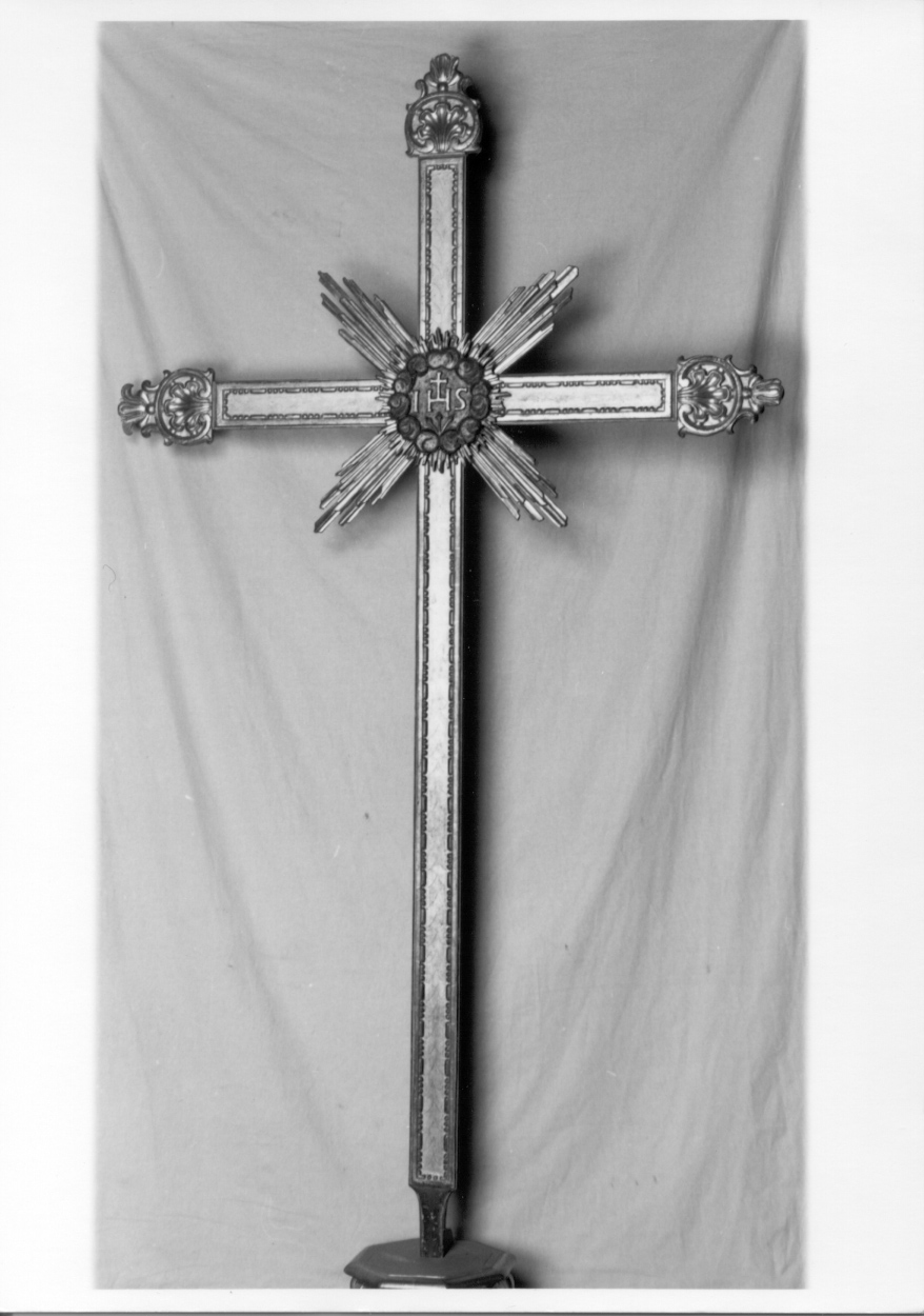 EMBLEMA BERNARDINIANO (croce processionale, opera isolata) - ambito piemontese (prima metà sec. XVIII)