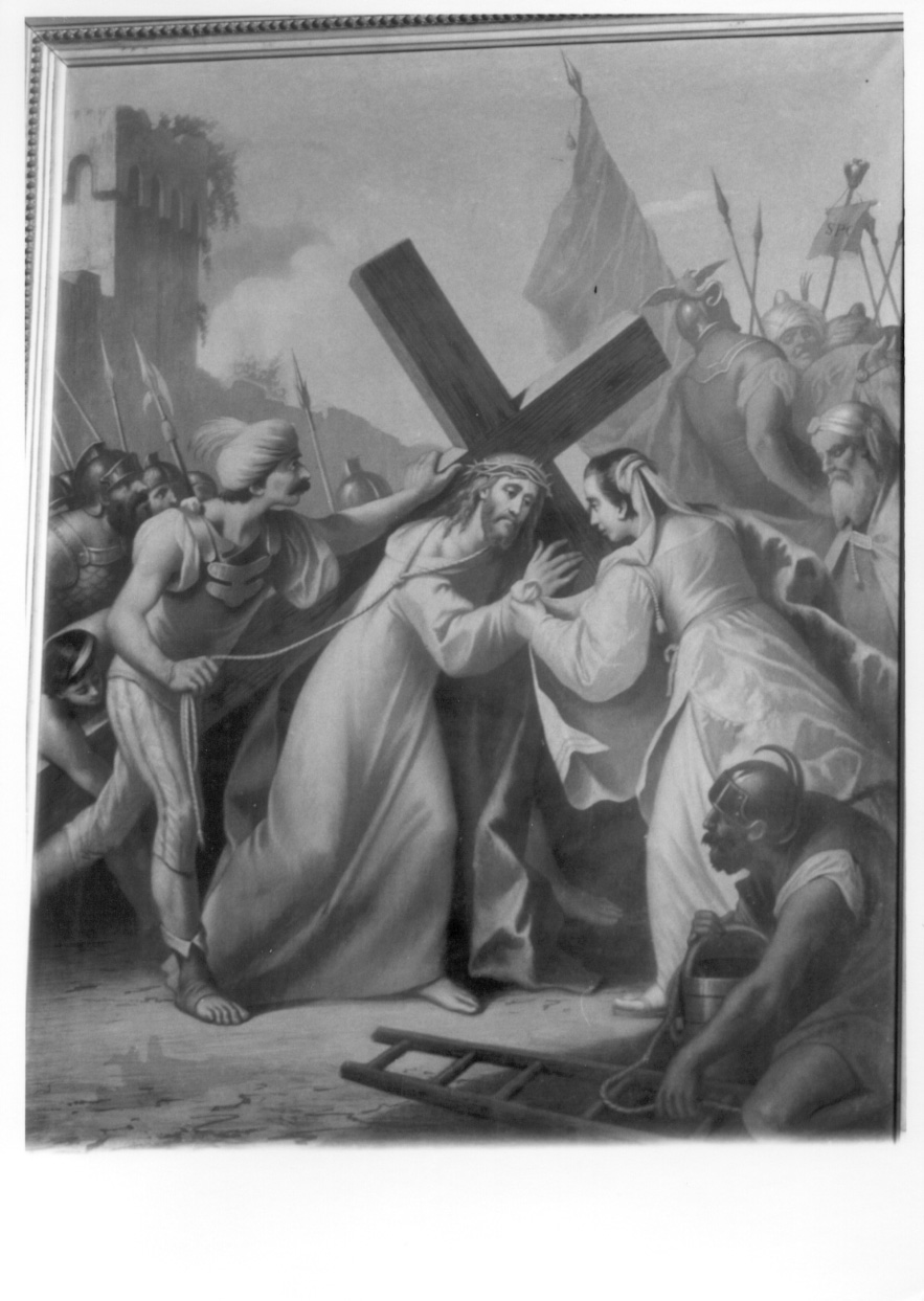 stazione VI: Gesù asciugato dalla Veronica (Via Crucis) - produzione piemontese (ultimo quarto sec. XIX)