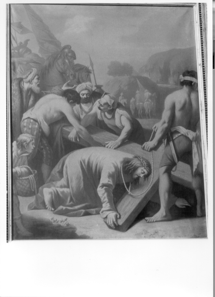 stazione VII: Gesù cade sotto la croce la seconda volta (Via Crucis) - produzione piemontese (ultimo quarto sec. XIX)