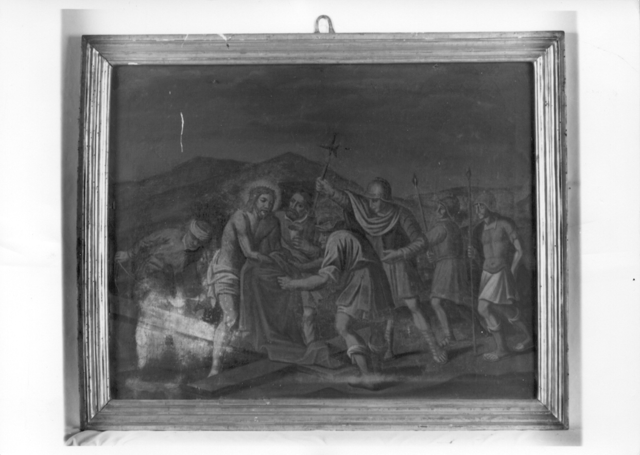 stazione X: Gesù spogliato e abbeverato di fiele (dipinto) - ambito piemontese (primo quarto sec. XIX)