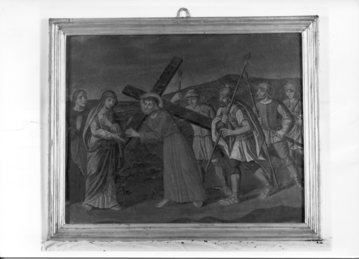 stazione IV: Gesù incontra la Madonna (dipinto) - ambito piemontese (primo quarto sec. XIX)