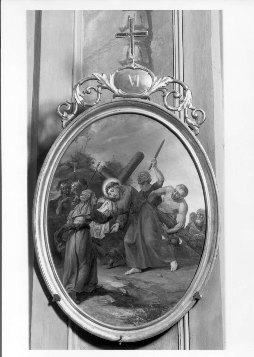 stazione VI: Gesù asciugato dalla Veronica (dipinto, opera isolata) - ambito piemontese (primo quarto sec. XIX)