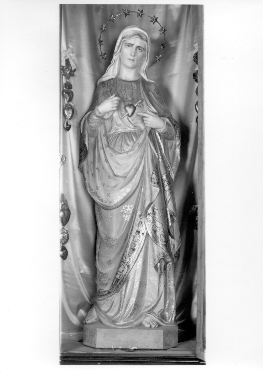MADONNA ADDOLORATA (statua, opera isolata) di Pillet Ch (fine/inizio secc. XIX/ XX)