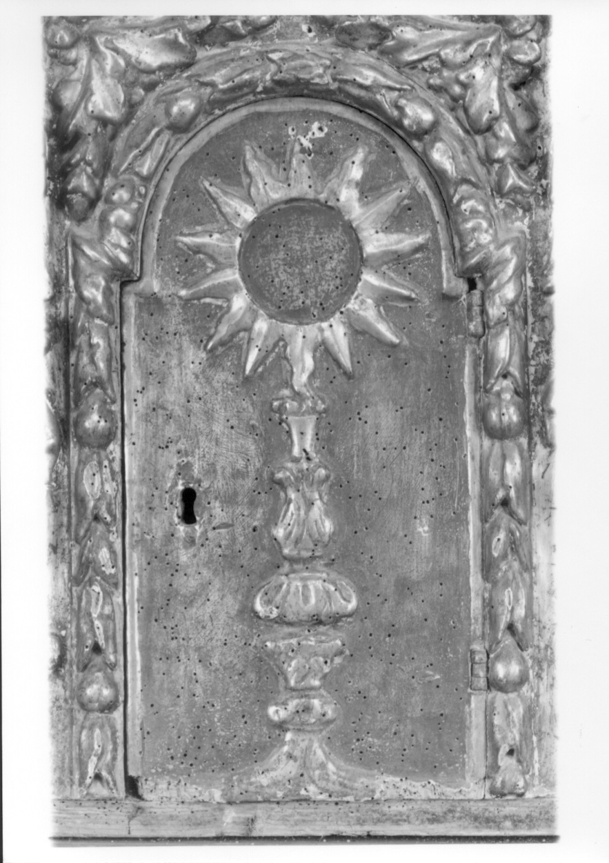 OSTENSORIO (sportello di tabernacolo, elemento d'insieme) - ambito piemontese (seconda metà sec. XVII)