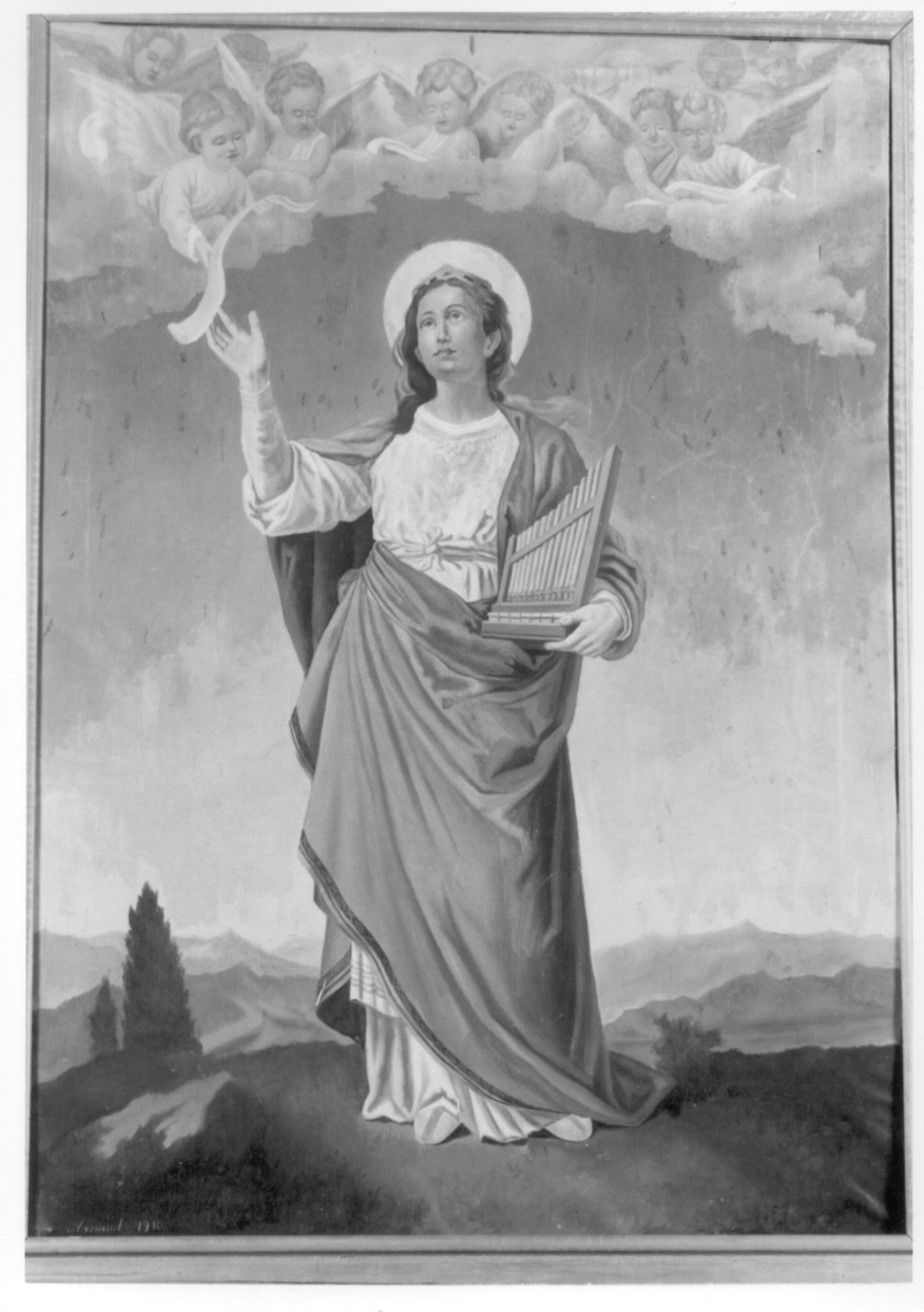 SANTA CECILIA PATRONA DELLA MUSICA (dipinto, opera isolata) di Arnaud Giovanni Battista il Giovane (inizio sec. XX)