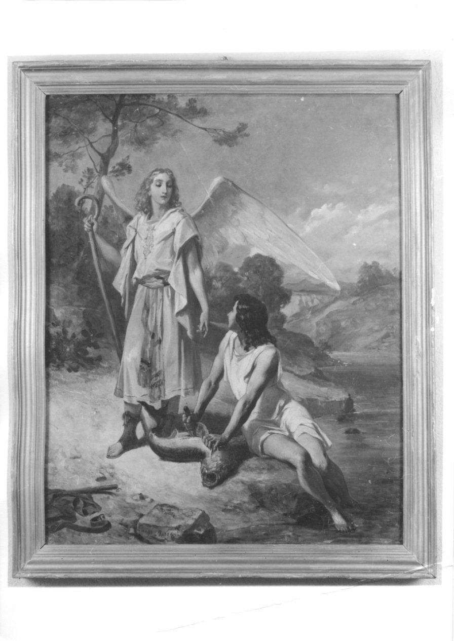 TOBIA E SAN RAFFAELE ARCANGELO (dipinto, opera isolata) di Morgari Luigi - ambito piemontese (prima metà sec. XX)