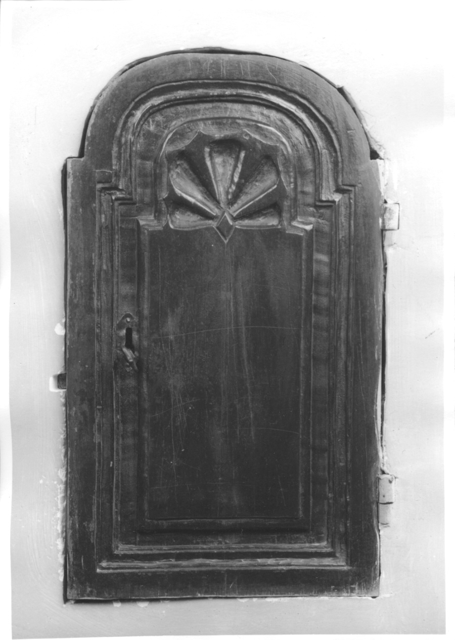 MOTIVO DECORATIVO (anta di armadietto per oli santi) - bottega piemontese (seconda metà sec. XVII)