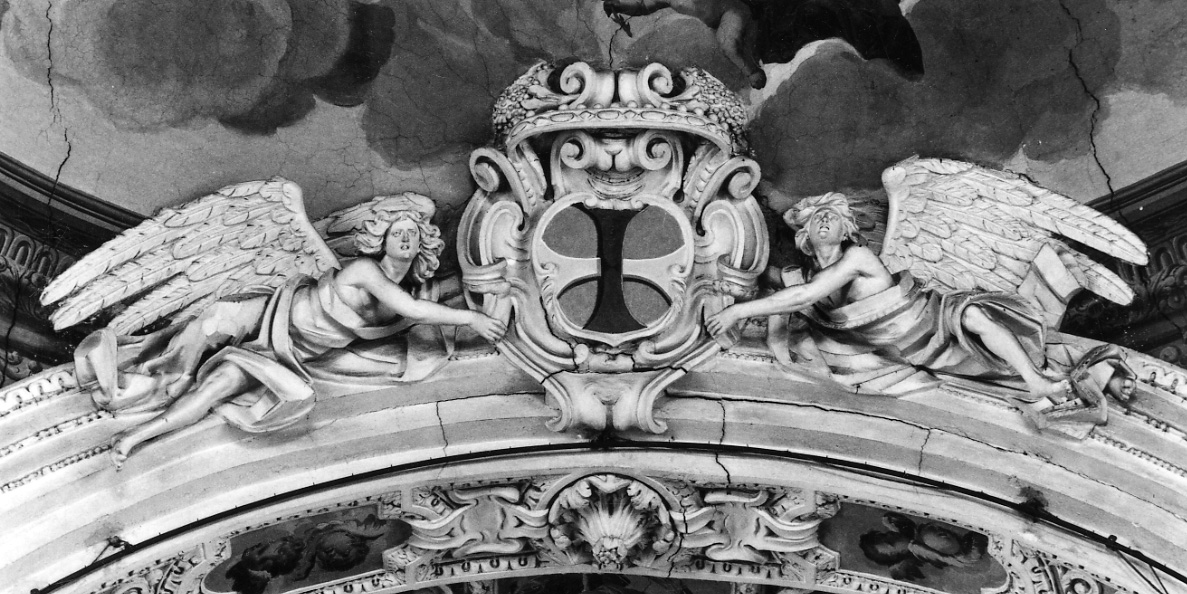 ANGELI REGGISTEMMA (decorazione plastica, opera isolata) di Beltramelli Domenico (bottega) (seconda metà sec. XVII)