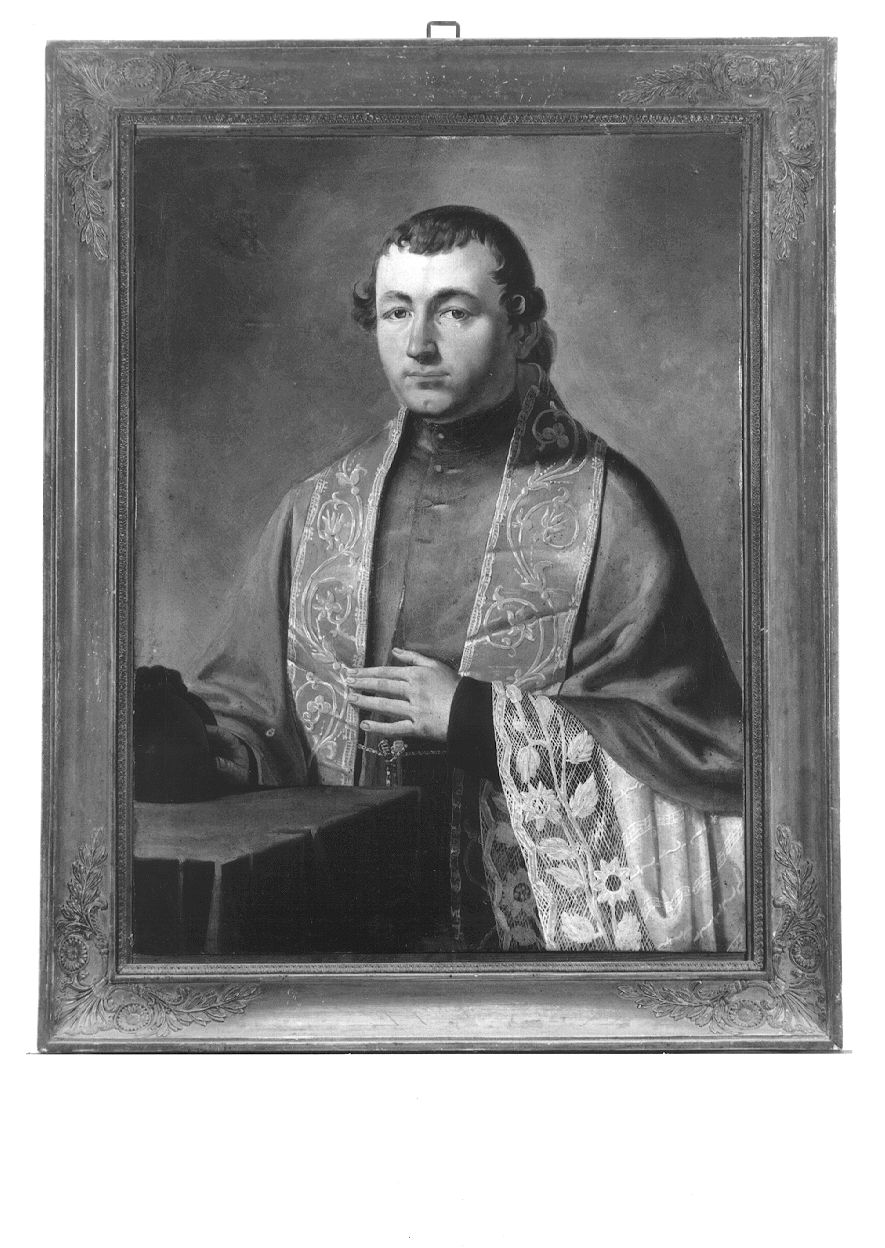 Ritratto del parroco Don Bergia, ritratto d'uomo (dipinto, opera isolata) di Piola (secondo quarto sec. XIX)