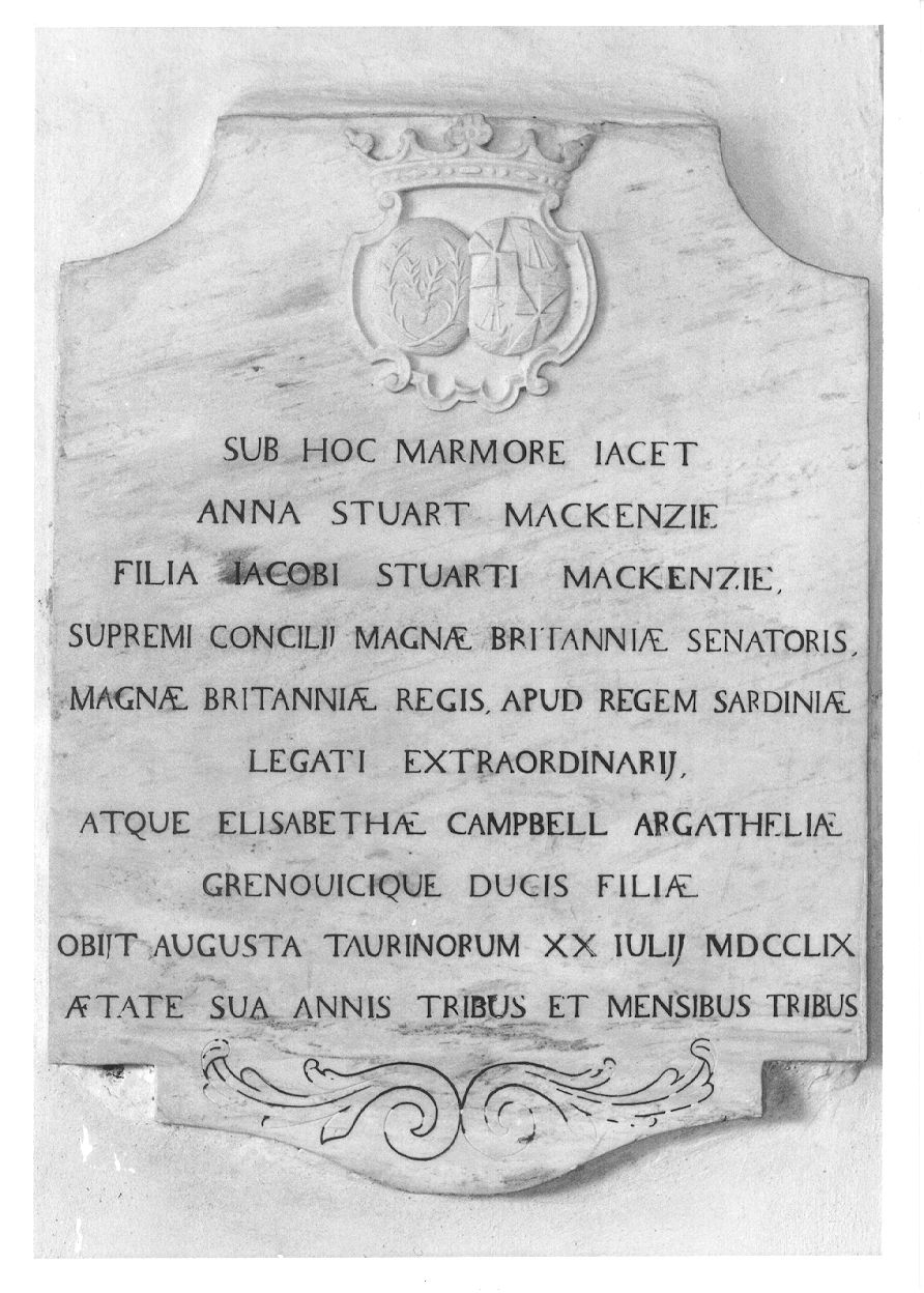 lapide tombale, opera isolata - ambito piemontese (terzo quarto sec. XVIII)