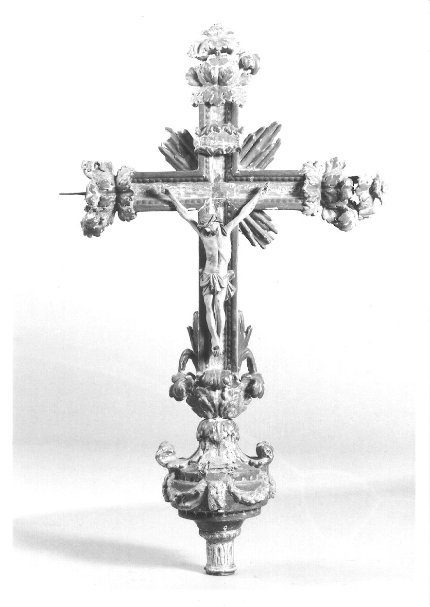Cristo crocifisso (croce processionale, opera isolata) - ambito piemontese (fine/inizio secc. XVIII/ XIX)