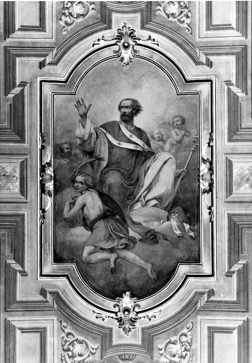 SANTO VESCOVO (dipinto, opera isolata) - ambito piemontese (terzo quarto sec. XIX)