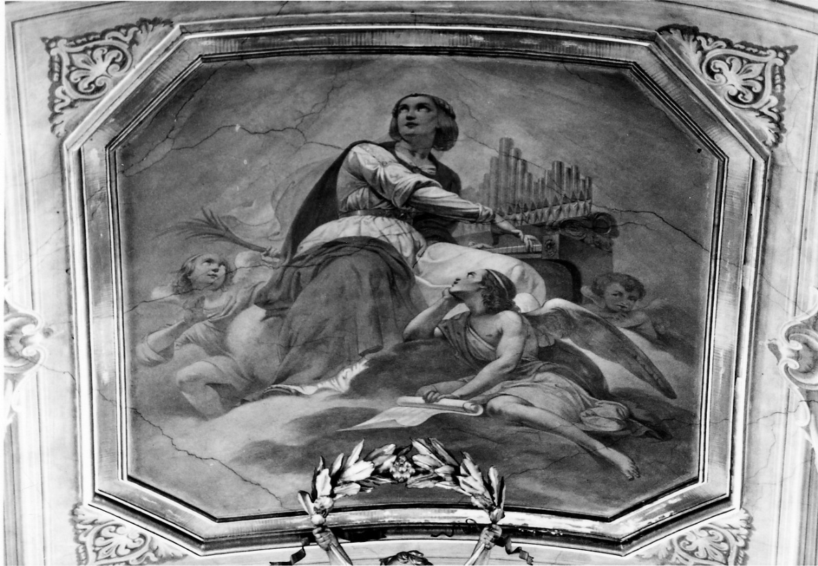 SANTA CECILIA PATRONA DELLA MUSICA (dipinto, opera isolata) - bottega piemontese (?) (metà sec. XIX)