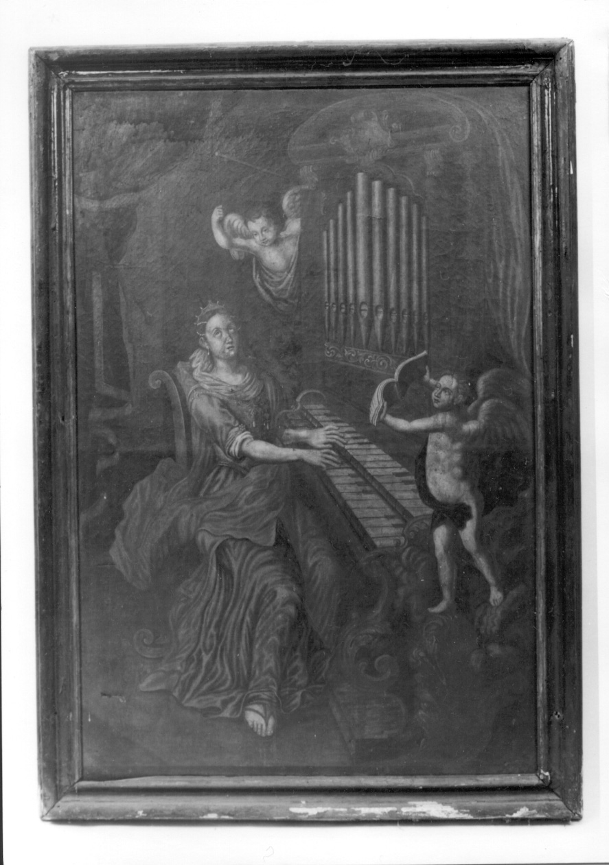 SANTA CECILIA (dipinto, opera isolata) - ambito piemontese (terzo quarto sec. XVII)