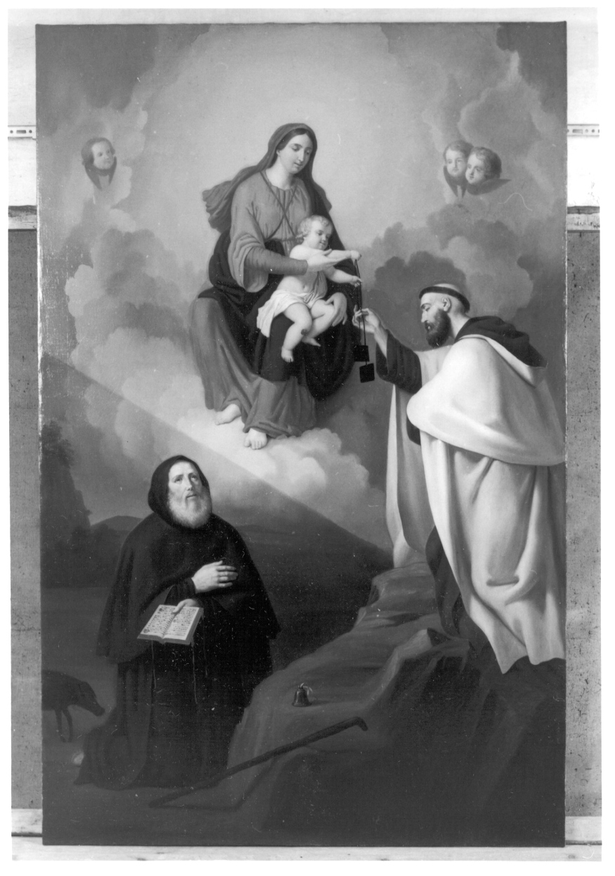 Madonna del Carmelo con San Simone Stock e Sant'Antonio Abate (dipinto, opera isolata) di Guillino Giovanni Giacomo (sec. XIX)