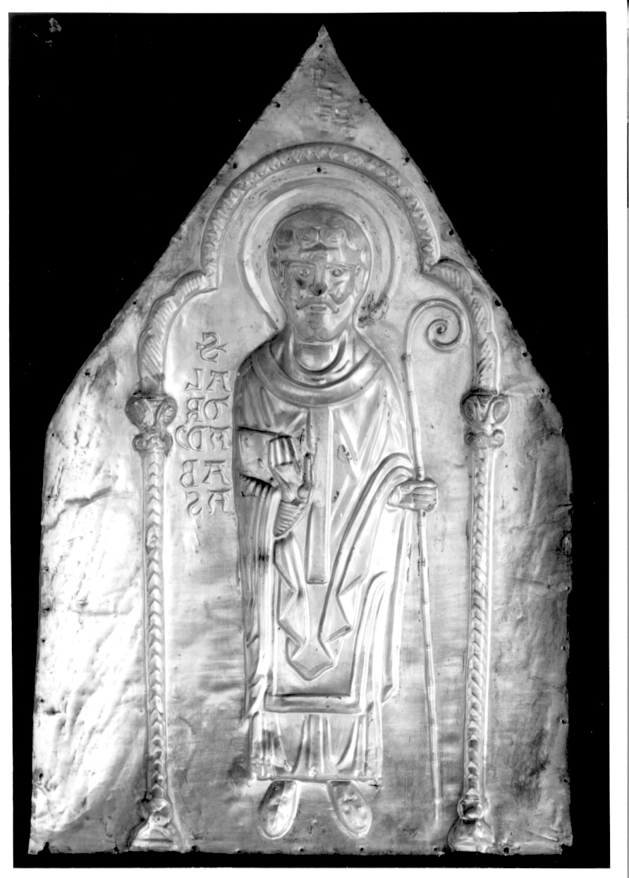 Sant'Eldrado (reliquiario a teca, opera isolata) - manifattura lombardo-piemontese (seconda metà sec. XII)