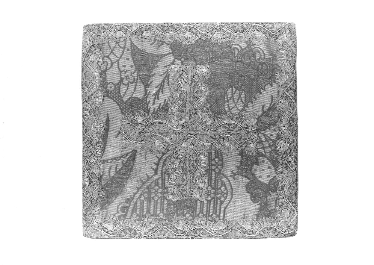 borsa del corporale, elemento d'insieme - manifattura italiana (inizio sec. XVIII)