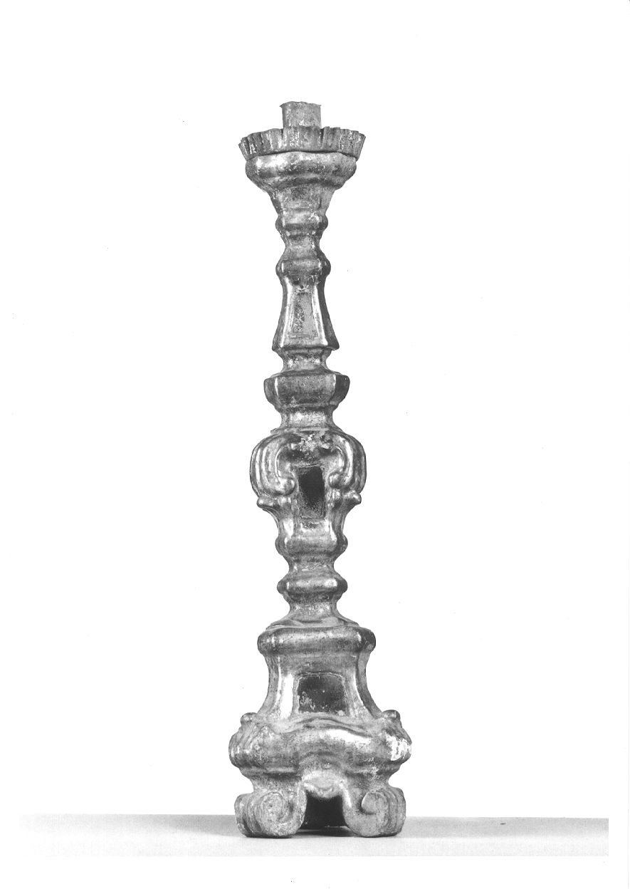 candelabro, opera isolata - bottega piemontese (seconda metà sec. XVIII)