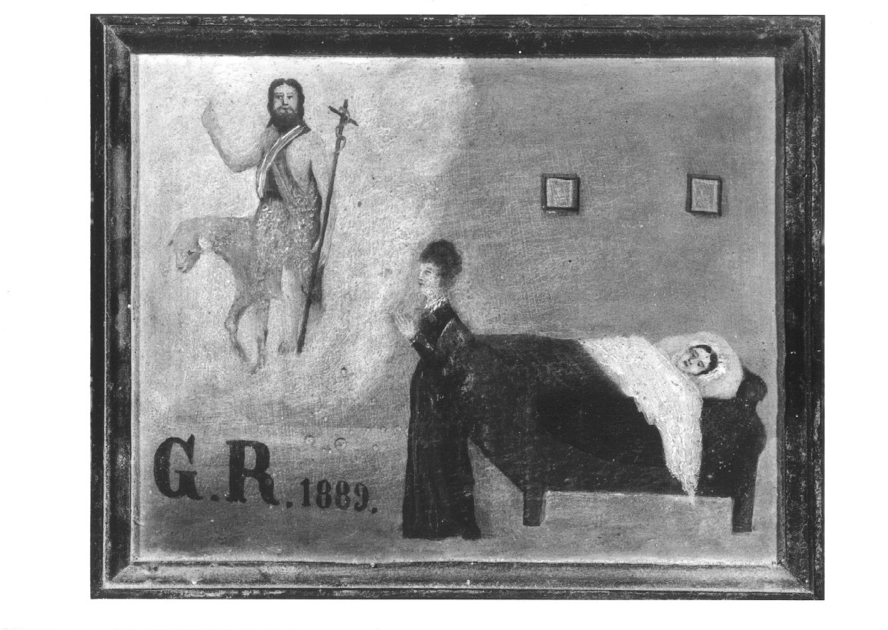 San Giovanni Evangelista intercede per devote (ex voto, opera isolata) - ambito piemontese (ultimo quarto sec. XIX)