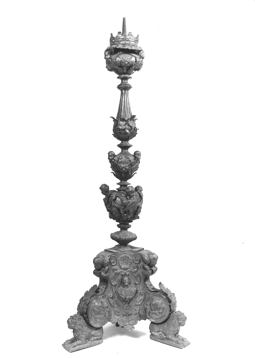 MADONNA E SANTI (candelabro, elemento d'insieme) - bottega piemontese (primo quarto sec. XVIII)
