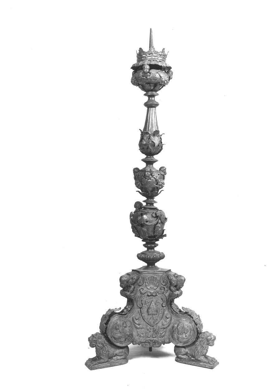 MADONNA E SANTI (candelabro, elemento d'insieme) - bottega piemontese (primo quarto sec. XVIII)