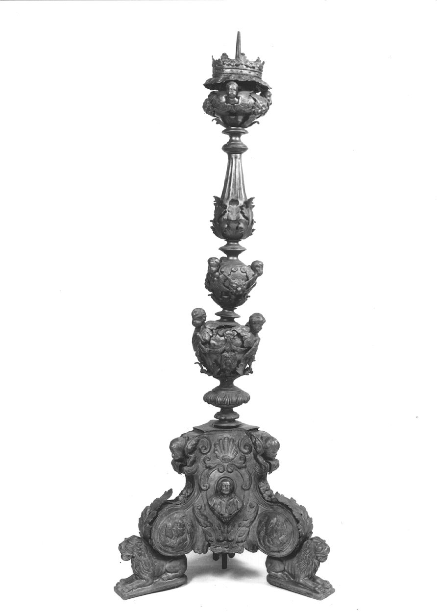 MADONNA E SANTI (candelabro, elemento d'insieme) - bottega piemontese (primo quarto sec. XVIII)