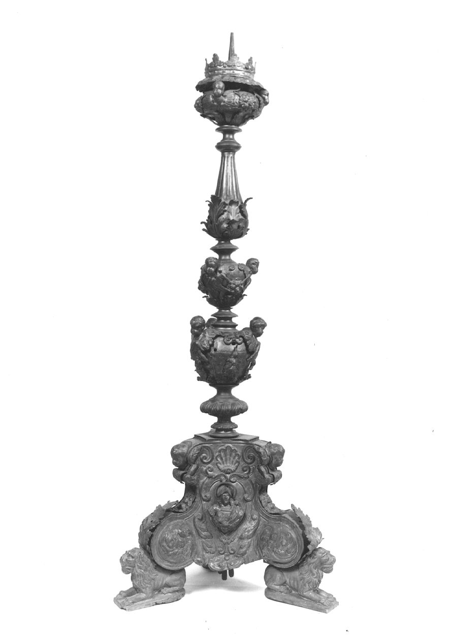 MADONNA E SANTI (candelabro, elemento d'insieme) - bottega piemontese (primo quarto sec. XVIII)