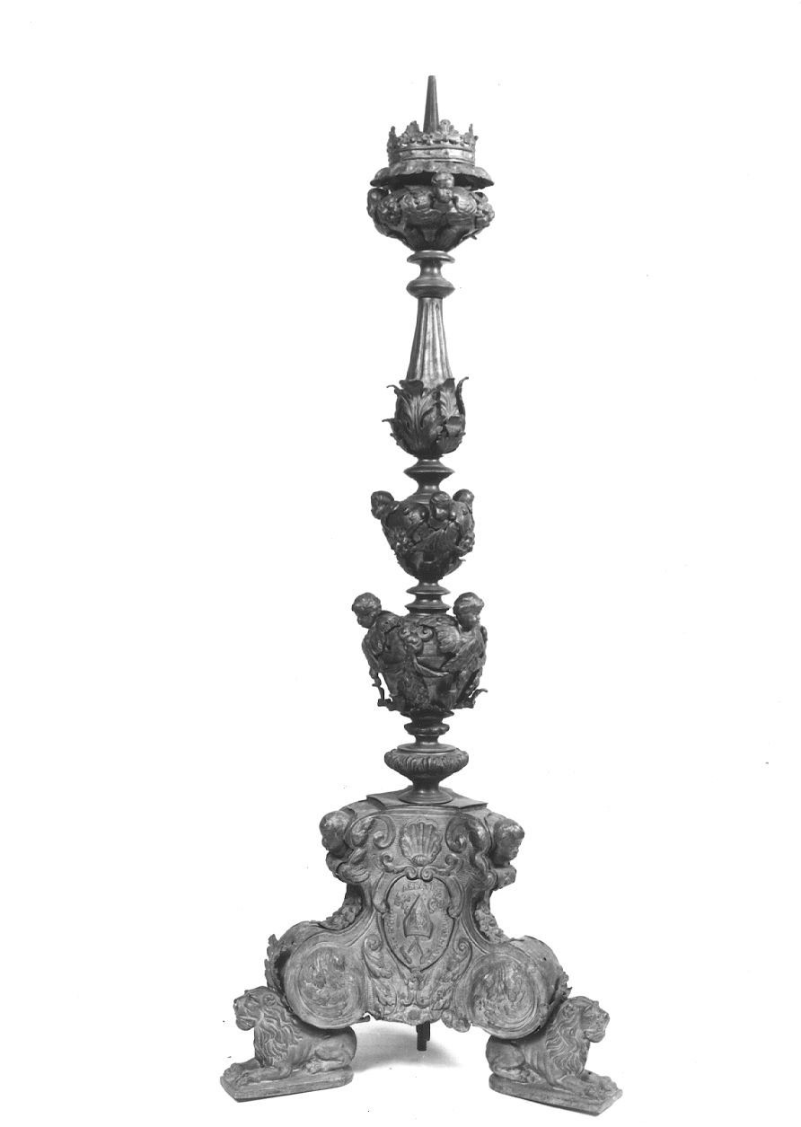 MADONNA E SANTI (candelabro, elemento d'insieme) - bottega piemontese (primo quarto sec. XVIII)