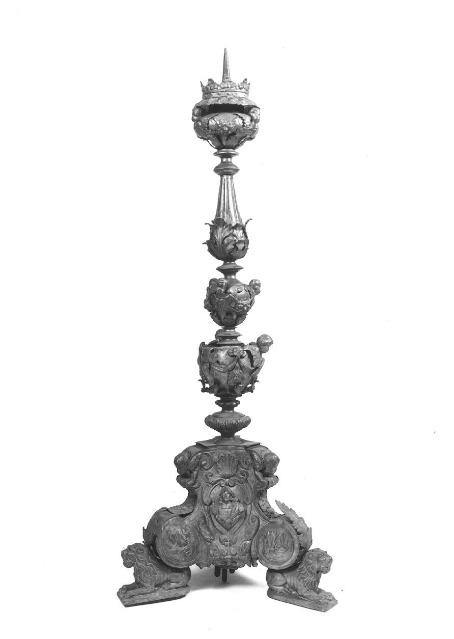 MADONNA E SANTI (candelabro, elemento d'insieme) - bottega piemontese (primo quarto sec. XVIII)
