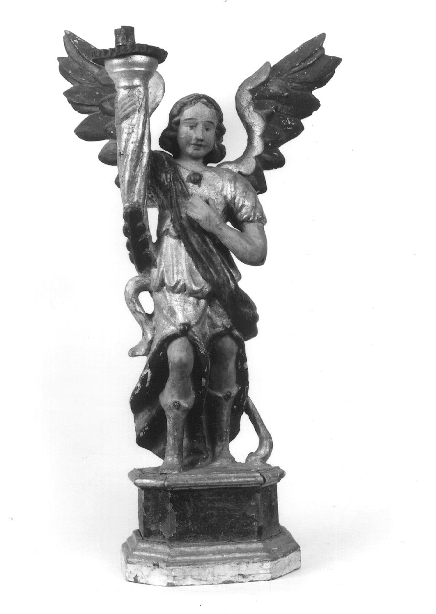 ANGELO REGGICANDELABRO (candelabro - a statua, elemento d'insieme) - bottega franco-piemontese (fine/inizio secc. XVII/ XVIII)