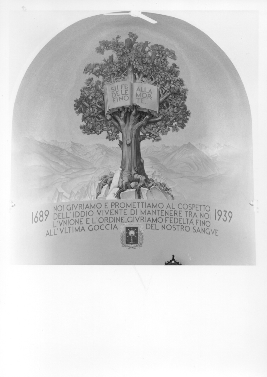 allegoria della Chiesa valdese (dipinto, opera isolata) di Paschetto Paolo (secondo quarto sec. XX)