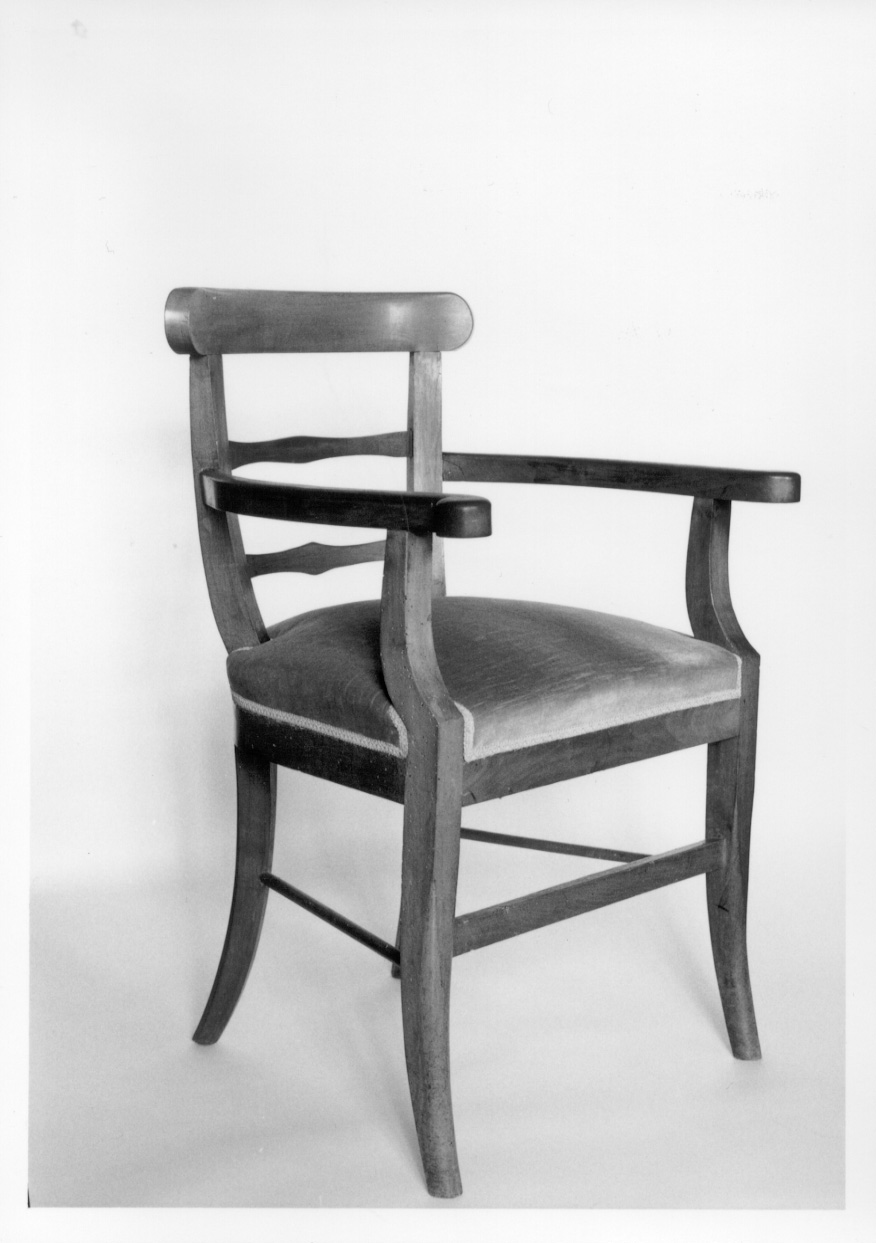 sedia - a braccioli, serie - ambito piemontese (fine sec. XIX)