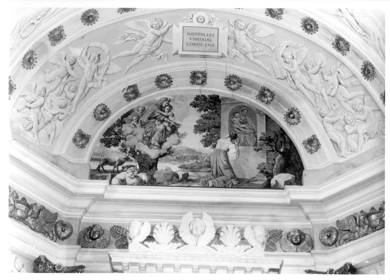 Apparizione della Madonna con Bambino a Giulia Manfredi (dipinto, opera isolata) di Comerio Agostino (primo quarto sec. XIX)