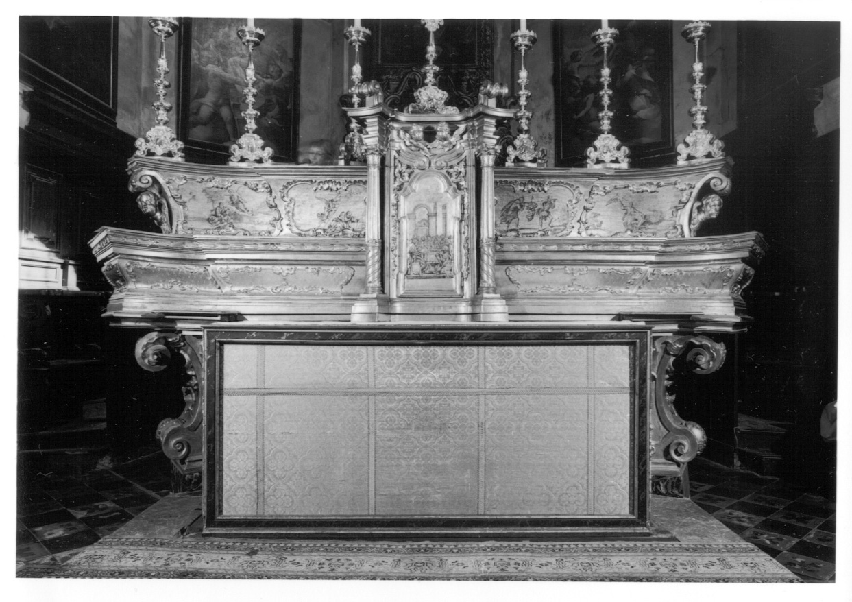 altare maggiore, opera isolata di Orgiazzi Antonio il Vecchio (attribuito), Ravetta Angelo - bottega novarese (metà, fine sec. XVIII, sec. XIX)