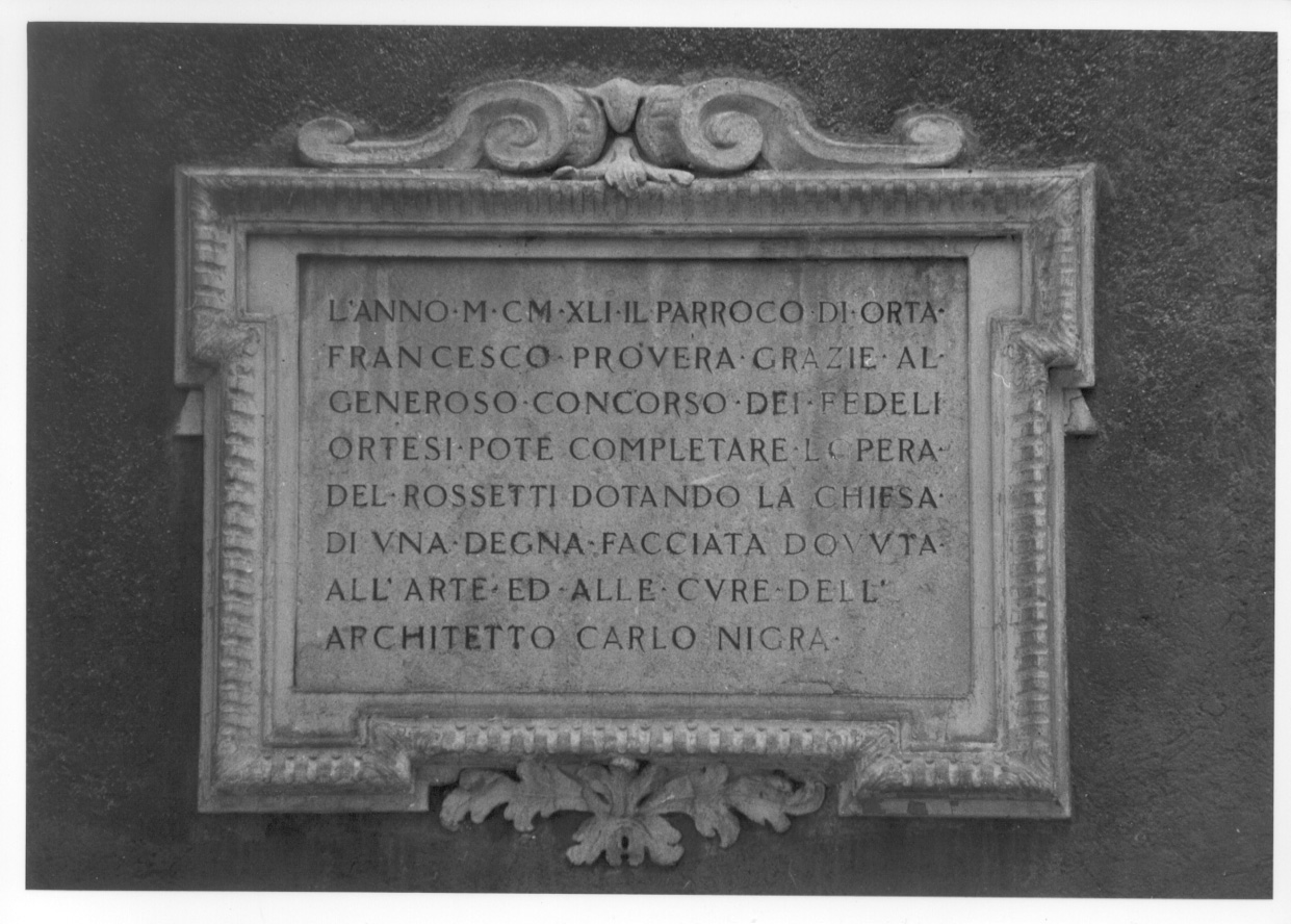 lapide commemorativa, opera isolata - bottega cusiana (metà sec. XX)