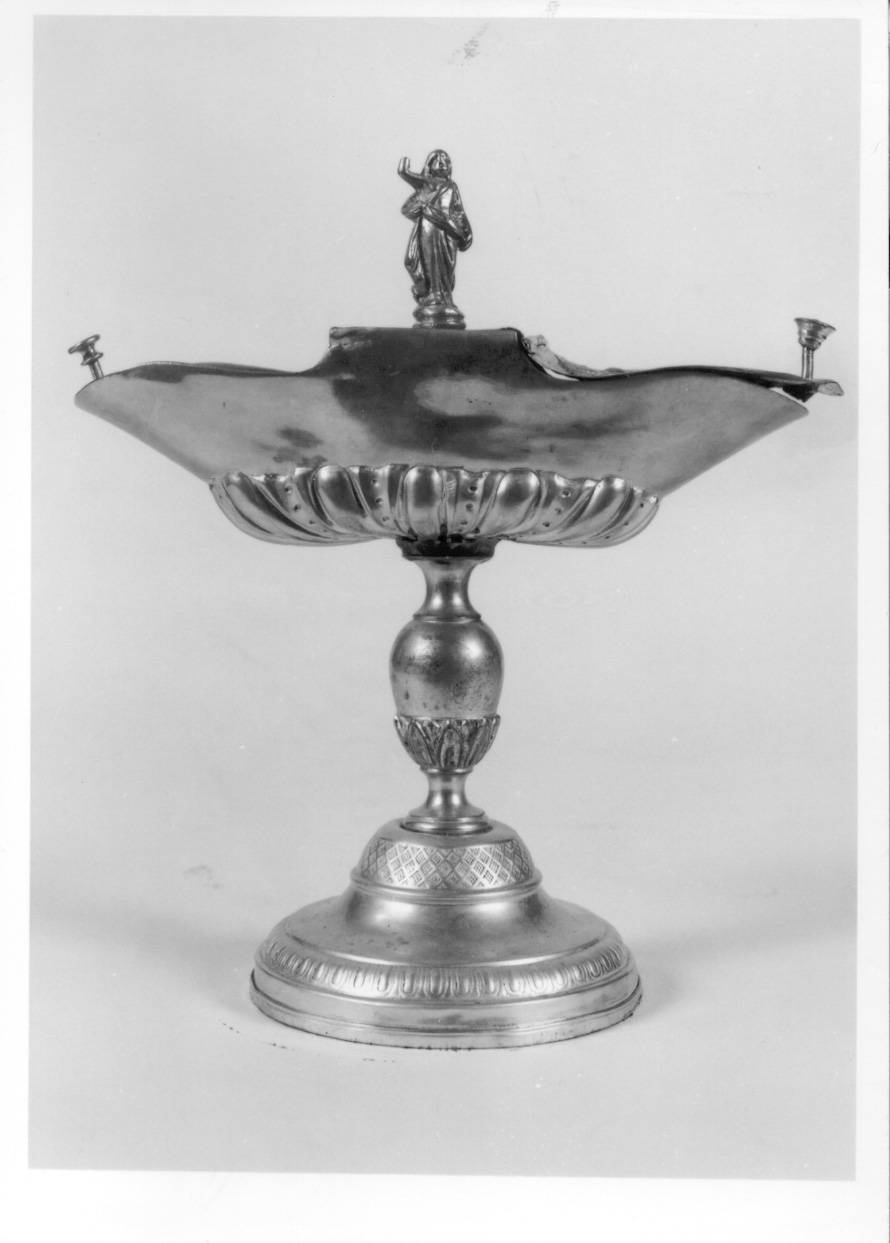 Cristo risorto (navicella portaincenso, opera isolata) - bottega cusiana (sec. XIX)